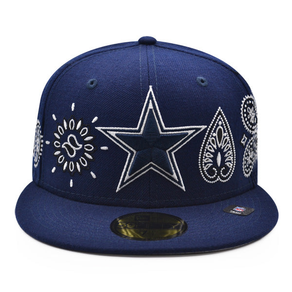 Dallas Cowboys PAISLEY ALL-OVER Exclusive New Era 59Fifty Fitted Hat - Navy/White