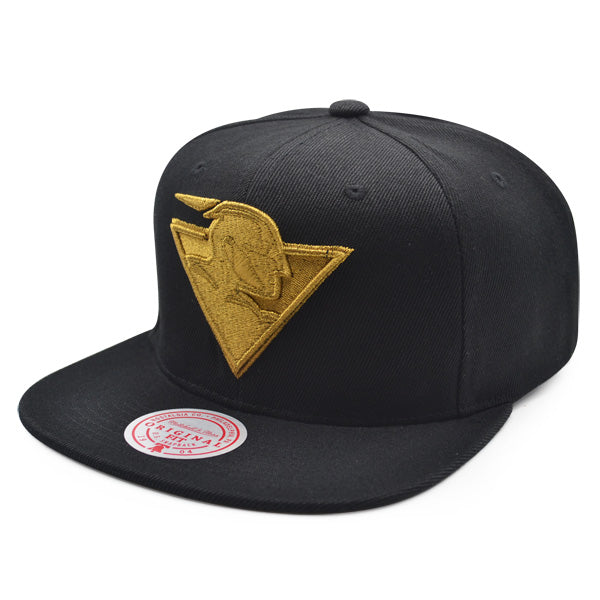 Golden State Warriors HWC Mitchell & Ness TRUE LUCK Snapback Hat - Black/Brick Gold