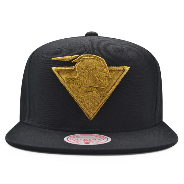 Golden State Warriors HWC Mitchell & Ness TRUE LUCK Snapback Hat - Black/Brick Gold