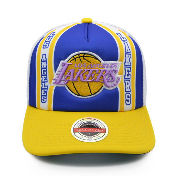 Los Angeles Lakers Mitchell & Ness RETRO TRUCKER Snapback Hat - Purple/Yellow