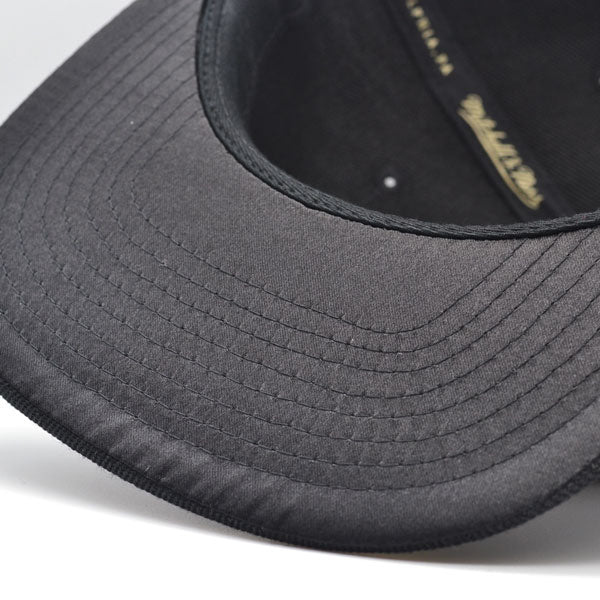Golden State Warriors HWC Mitchell & Ness TRUE LUCK Snapback Hat - Black/Brick Gold