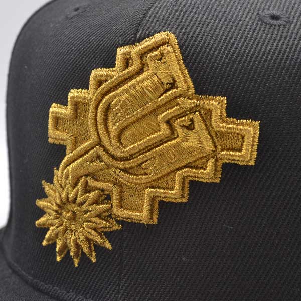 San Antonio Spurs HWC Mitchell & Ness TRUE LUCK Snapback Hat - Black/Brick Gold