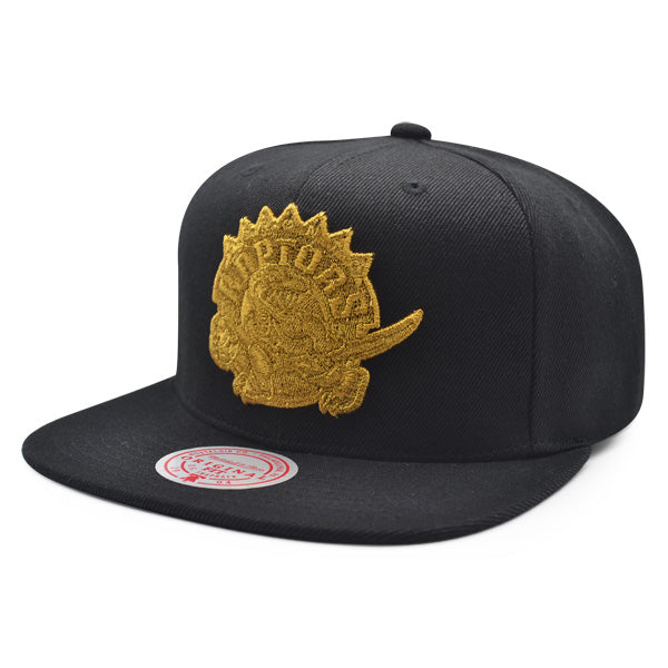 Toronto Raptors HWC Mitchell & Ness TRUE LUCK Snapback Hat - Black/Brick Gold