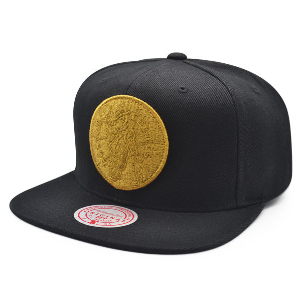 Boston Celtics HWC Mitchell & Ness TRUE LUCK Snapback Hat - Black/Brick Gold