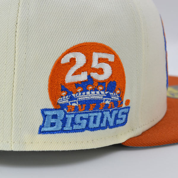 Buffalo Bisons 25th Anniversary Exclusive New Era 59Fifty Fitted Hat - Chrome/Rust