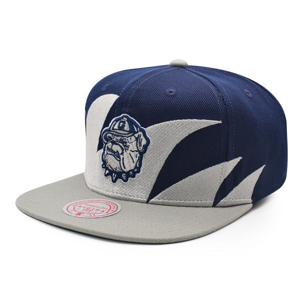 Georgetown Hoyas NCAA Mitchell & Ness SHARKTOOTH Snapback Hat - Gray/Navy