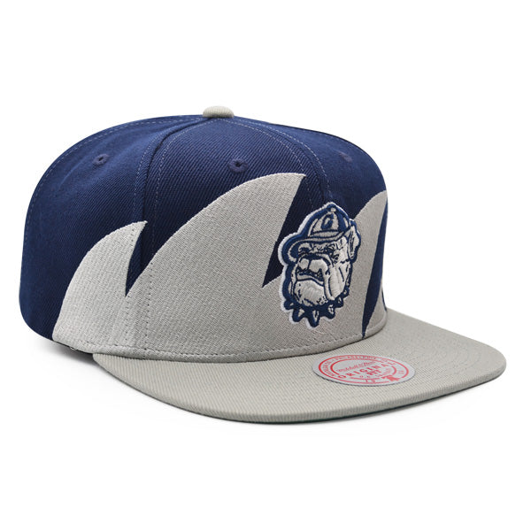 Georgetown Hoyas NCAA Mitchell & Ness SHARKTOOTH Snapback Hat - Gray/Navy