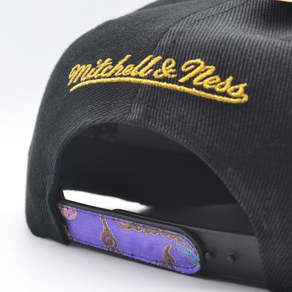 Los Angeles Lakers HWC Mitchell & Ness TRUE LUCK Snapback Hat - Black/Brick Gold