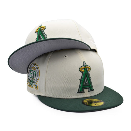 Anaheim Angels 50th Anniversary Exclusive New Era 59Fifty Fitted Hat – Chrome/Green