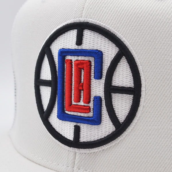 Los Angeles Clippers NBA Mitchell & Ness COOL DOWN Trucker Mesh Snapback Hat - White/Red/Royal