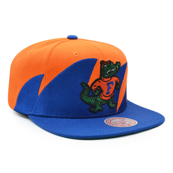 Florida Gators NCAA Mitchell & Ness SHARKTOOTH Snapback Hat - Royal/Orange