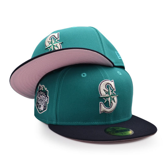 Seattle Mariners NEW 2023 ALL-STAR GAME Exclusive New Era 59Fifty Fitted Hat – Teal/Navy/Pink Bottom