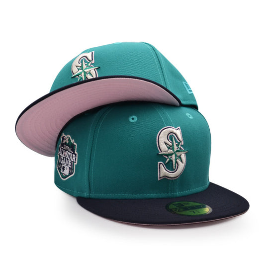 Seattle Mariners NEW 2023 ALL-STAR GAME Exclusive New Era 59Fifty Fitted Hat – Teal/Navy/Pink Bottom