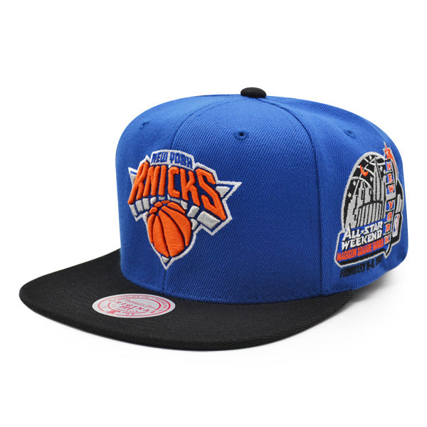 New York Knicks 1998 NBA ALL-STAR GAME Exclusive Mitchell & Ness Snapback Hat - Royal/Black/Orange