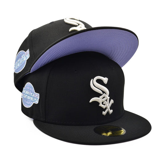 Chicago White Sox 2005 WORLD SERIES Exclusive New Era 59Fifty Fitted Hat - Black/Lavender