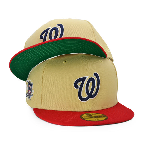 Washington Nationals NATIONAL LEAGUE CONFERENCE Exclusive New Era 59Fifty Fitted Hat  - Vegas Gold/Red/Green UV