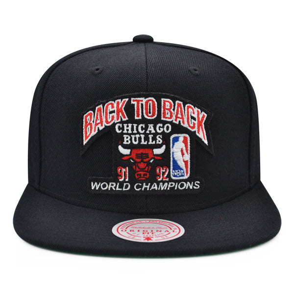 Jordan Days HWC Exclusive Mitchell & Ness Chicago Bulls 1991-92 BACK TO BACK World Champions Snapback Hat - Black/Red