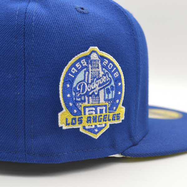 Los Angeles Dodgers 60th Anniversary Exclusive New Era 59Fifty Fitted Hat – Royal/MoonBeam