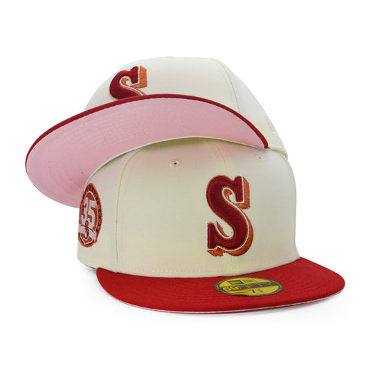 Seattle Mariners 35th ANNIVERSARY Exclusive New Era 59Fifty Fitted Hat  - Chrome/Pinot/Pink UV