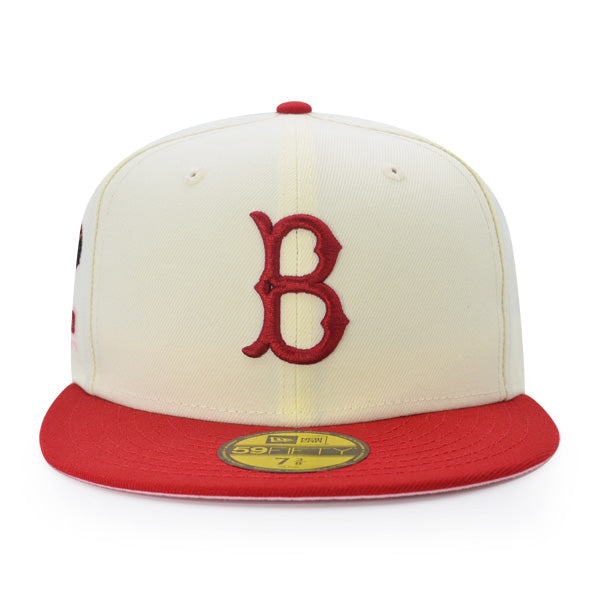 Brooklyn Dodgers EBBETS FIELD Exclusive New Era 59Fifty Fitted Hat  - Chrome/Pinot/Pink UV