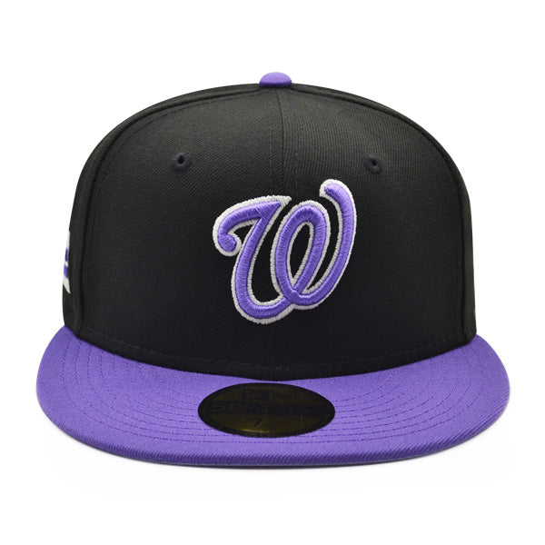 Washington Nationals City Flag EXCLUSIVE New Era 59Fifty Fitted Hat – Black/Purple/Lavender Bottom