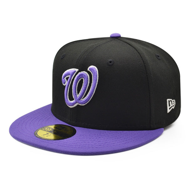 Washington Nationals City Flag EXCLUSIVE New Era 59Fifty Fitted Hat – Black/Purple/Lavender Bottom