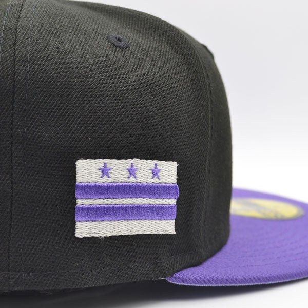 Washington Nationals City Flag EXCLUSIVE New Era 59Fifty Fitted Hat – Black/Purple/Lavender Bottom