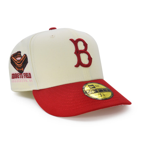 Brooklyn Dodgers EBBETS FIELD Exclusive New Era 59Fifty Fitted Hat  - Chrome/Pinot/Pink UV