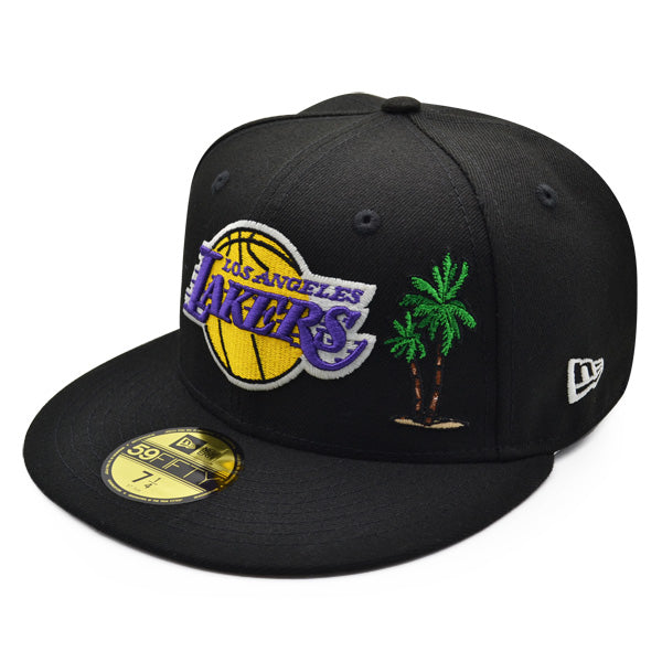 Los Angeles Lakers 17 Time NBA CHAMPIONS Exclusive New Era 59Fifty Fitted Hat - Black/Paisley Bottom