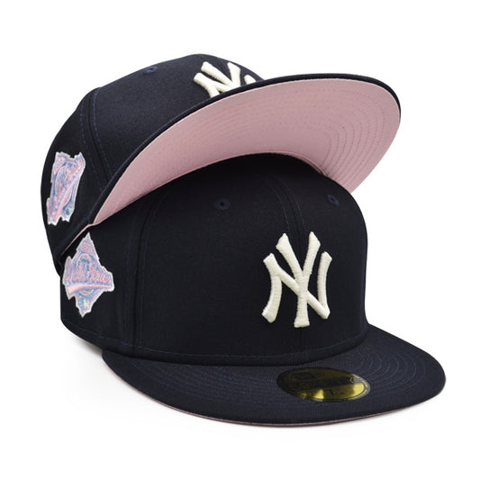 New York Yankees 1996 WORLD SERIES New Era POP-ALOT 59Fifty Fitted Hat - Navy/Pink Bottom