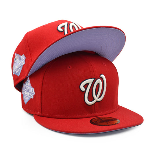 Washington Nationals 2019 World Series New Era POP-ALOT 59Fifty Fitted Hat - Red/Lavender Bottom