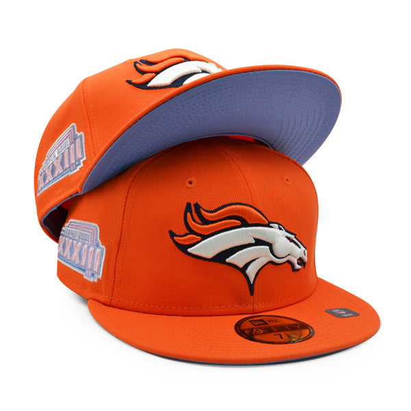 Denver Broncos SUPER BOWL XXXlll (33) Exclusive New Era 59Fifty Fitted Hat - Orange/Sky Bottom