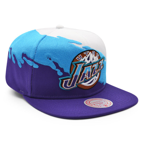 Utah Jazz NBA Mitchell & Ness PAINTBRUSH Snapback Hat - Purple/Teal