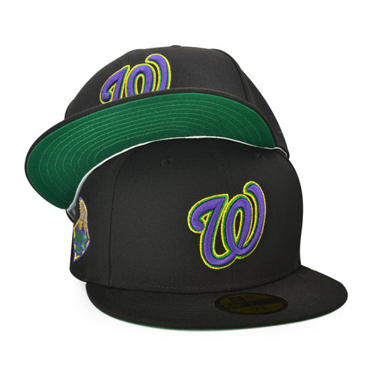 Washington Nationals 2019 World Series MARDI GRAS Exclusive New Era 59Fifty Fitted Hat - Black/Purple