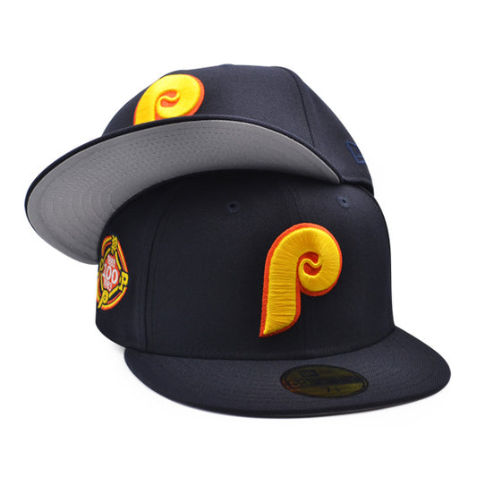 Philadelphia Phillies 100th Anniversary Exclusive New Era 59Fifty Fitted Hat - Navy/Burnt Orange