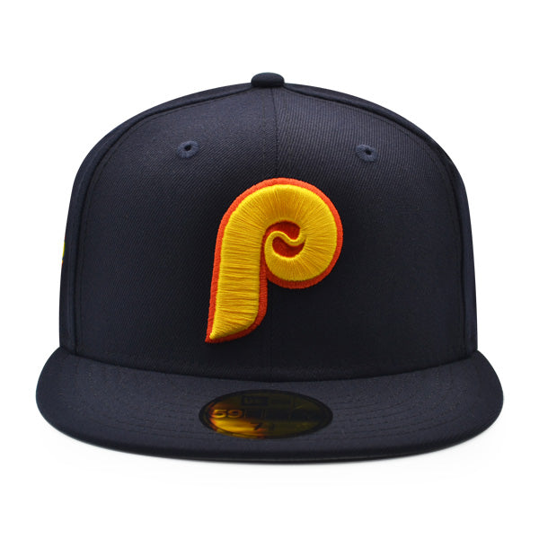 Philadelphia Phillies 100th Anniversary Exclusive New Era 59Fifty Fitted Hat - Navy/Burnt Orange