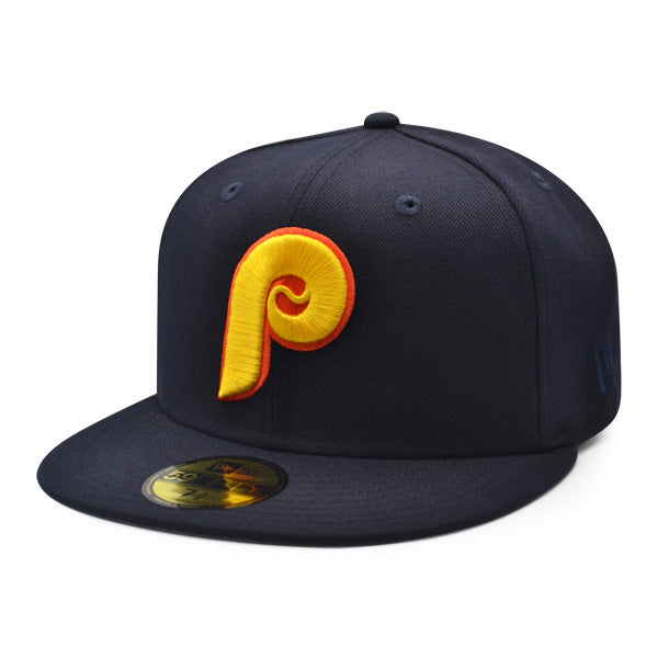 Philadelphia Phillies 100th Anniversary Exclusive New Era 59Fifty Fitted Hat - Navy/Burnt Orange