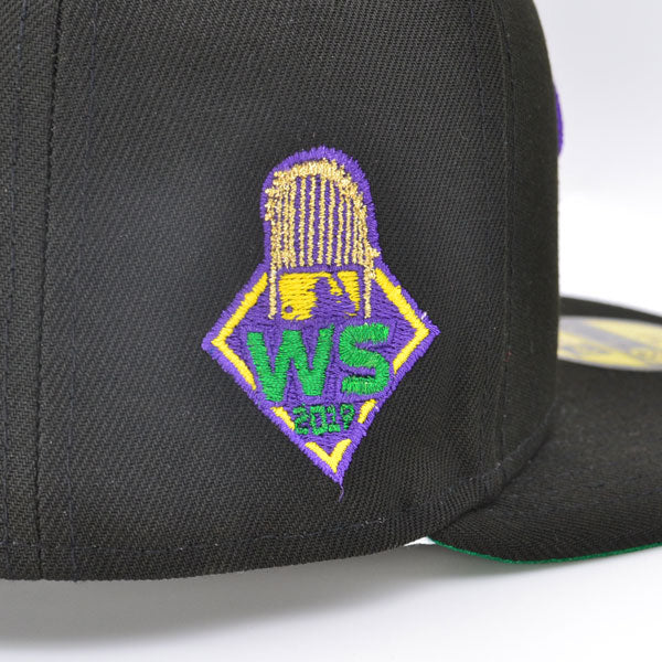 Washington Nationals 2019 World Series MARDI GRAS Exclusive New Era 59Fifty Fitted Hat - Black/Purple
