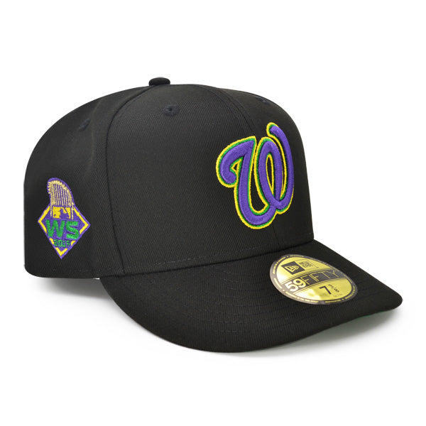 Washington Nationals 2019 World Series MARDI GRAS Exclusive New Era 59Fifty Fitted Hat - Black/Purple