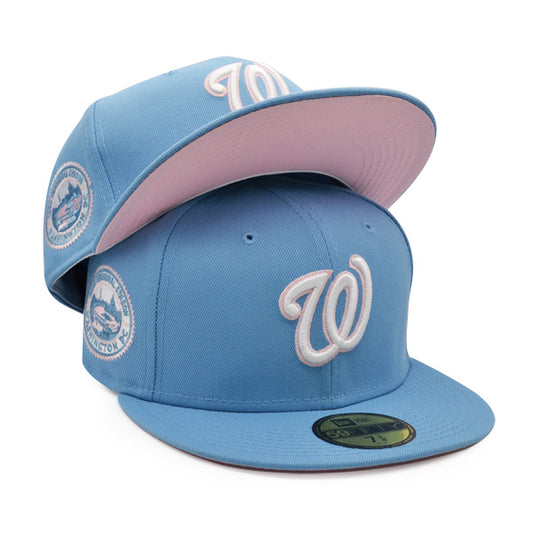 Washington Nationals 2008 INAUGURAL SEASON Exclusive New Era 59Fifty Fitted Hat – Sky/Pink Bottom