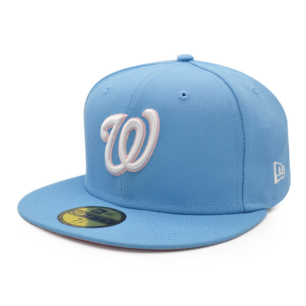 Washington Nationals 2008 INAUGURAL SEASON Exclusive New Era 59Fifty Fitted Hat – Sky/Pink Bottom