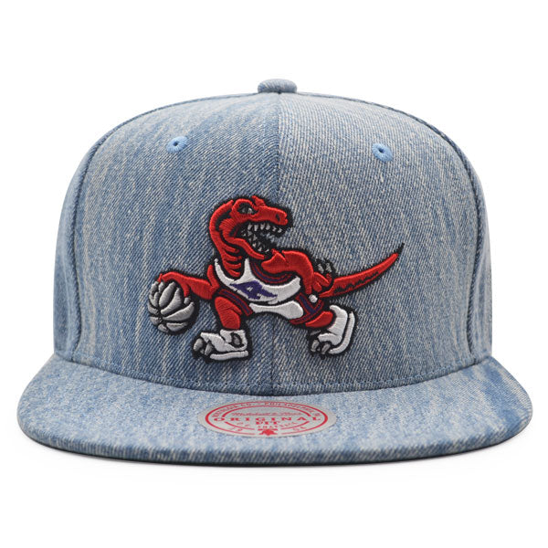 Toronto Raptors Mitchell & Ness HWC Classic Denim Snapback Hat - Light Blue