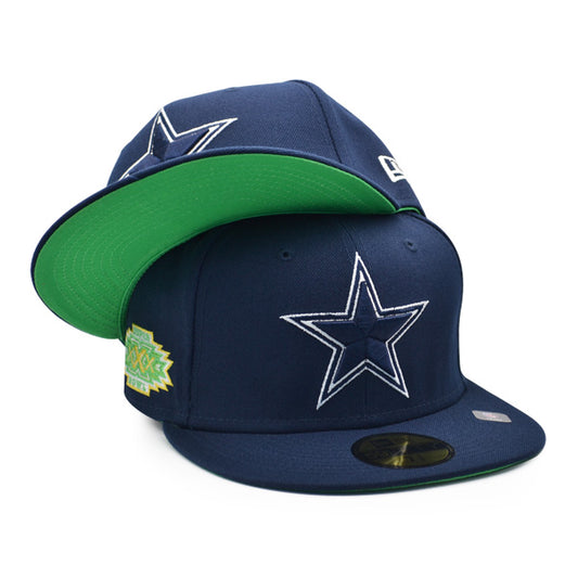 Dallas Cowboys SUPER BOWL XXX Citrus Pop Exclusive New Era 59Fifty Fitted NFL Hat -Navy/Citrus Green