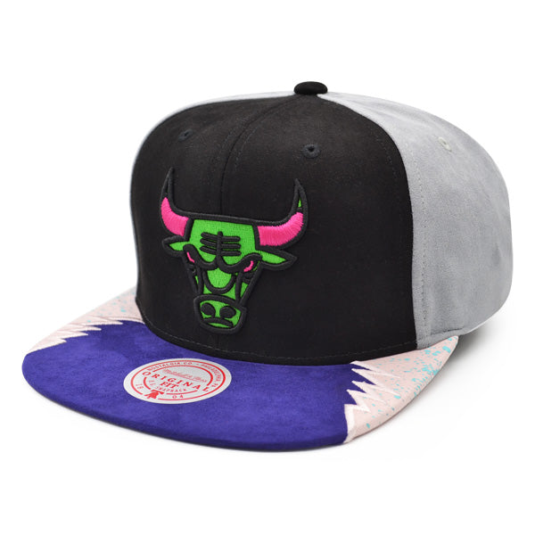 Chicago Bulls Exclusive Mitchell & Ness AIR JORDAN DAY 5 Snapback Hat - Black/Lime/Purple/Pink