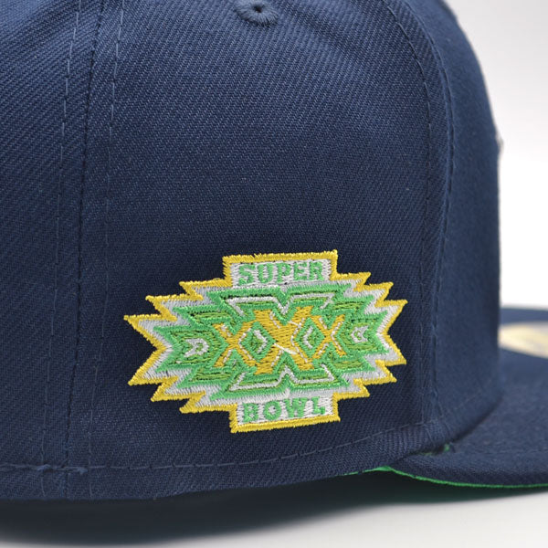 Dallas Cowboys SUPER BOWL XXX Citrus Pop Exclusive New Era 59Fifty Fitted NFL Hat -Navy/Citrus Green