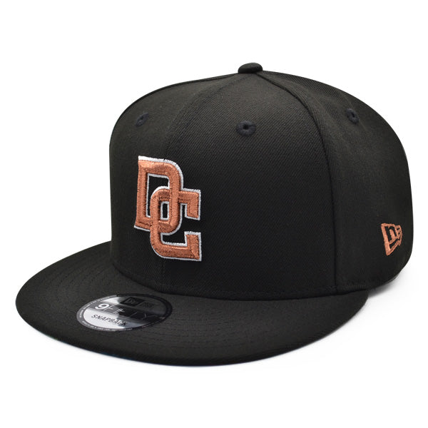 Washington Nationals DC Logo 2019 World Series Champions Exclusive New Era 9Fifty Snapback Adjustable Hat - Black/Copper/Tropic Floral Bottom