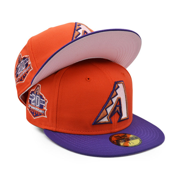 Arizona Diamondbacks 20th Anniversary Exclusive New Era 59Fifty Fitted Hat -Orange/Purple/Pink Bottom