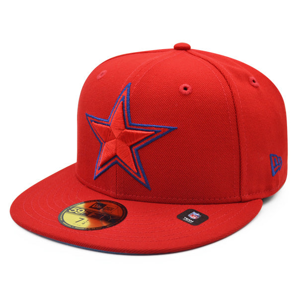 Dallas Cowboys WILD SIDE Exclusive New Era 59Fifty Fitted Hat - Red/Royal/Sky Bottom