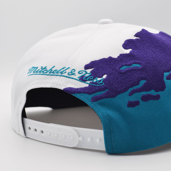 Charlotte Hornets NBA Mitchell & Ness PAINTBRUSH Snapback Hat - Teal/Purple