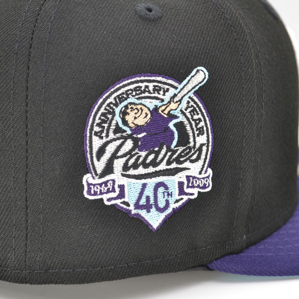 San Diego Padres 40th ANNIVERSARY Exclusive New Era 59Fifty Fitted Hat - Black/Purple